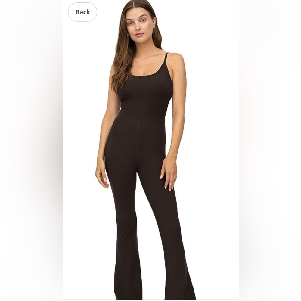 Yogalicious Lux Scarlett Flare Jumpsuit with Built-In Bra - new with tags